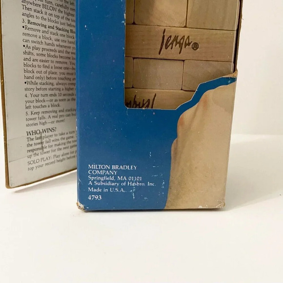 Vintage  1986 Jenga Milton Bradley Game Damaged Box - Picture 15 of 16